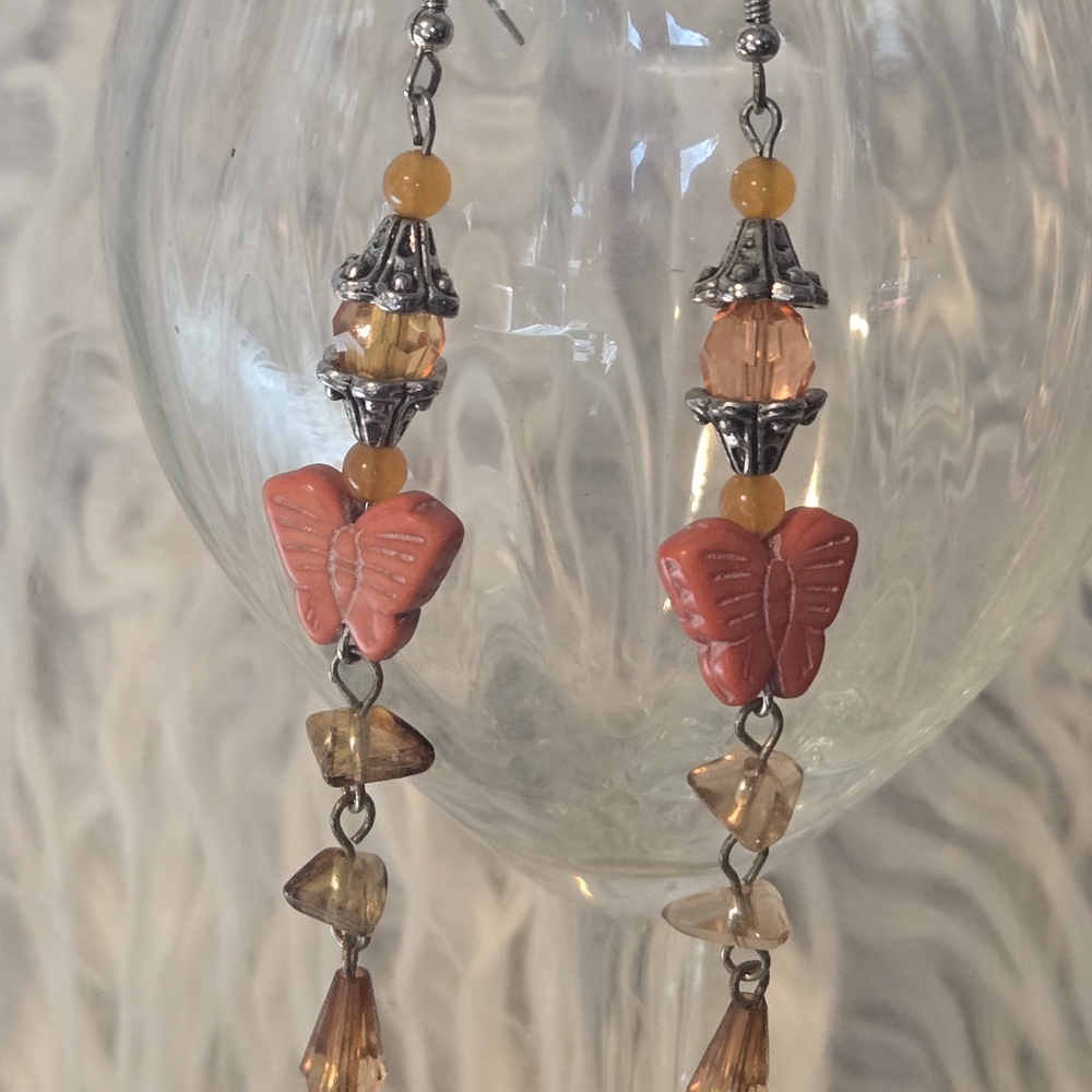 Vintage Butterfly Dangle Earrings